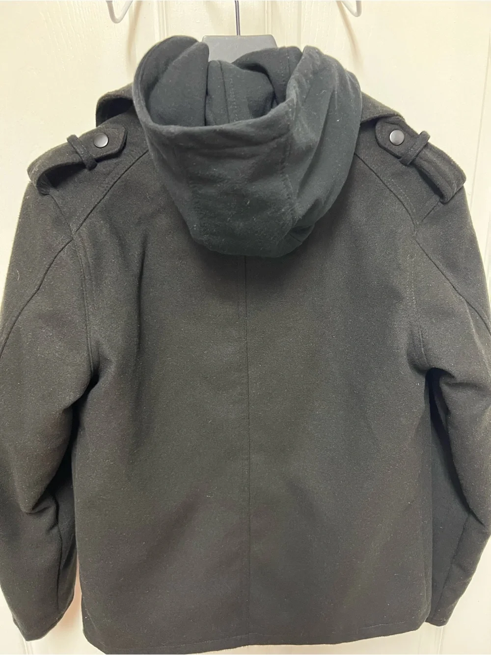 Class Club Boys Black Hooded Pea Coat